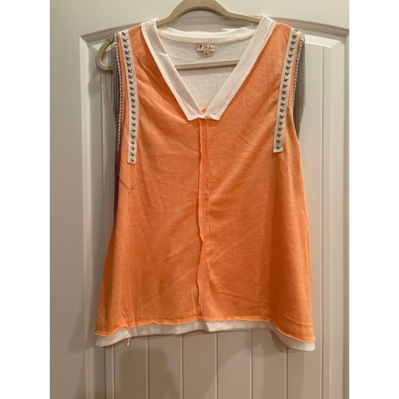 Large POL Tank Top with fringe - Picture 1 of 5